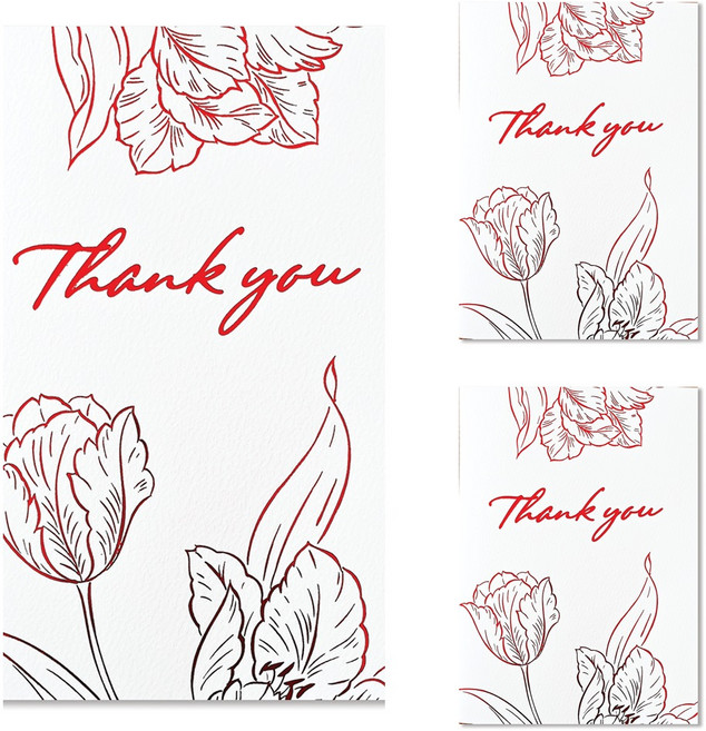 홀마크 고급 조각 감사 카드 KEM3801, 혼합색상, 3개