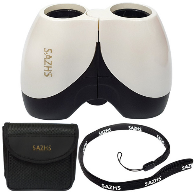 사츠 오페라글라스 자동초점 콘서트 망원경 A-7 블랙 + 파우치 + 넥 스트랩 세트, 21mm