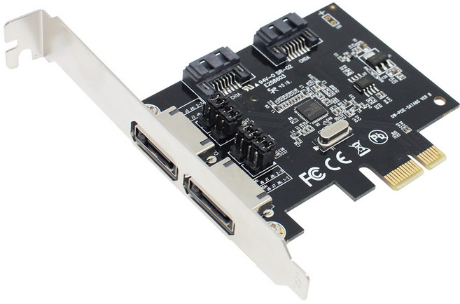 넥시 SATA3 ESATA 2P PCI Express 확장카드 데스크탑용, NX-316, 1개