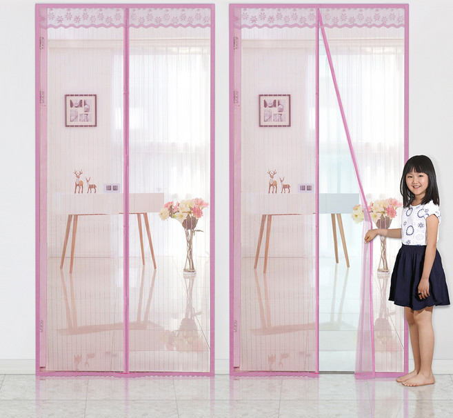 다샵 일체형 자석 모기장 2p, 핑크