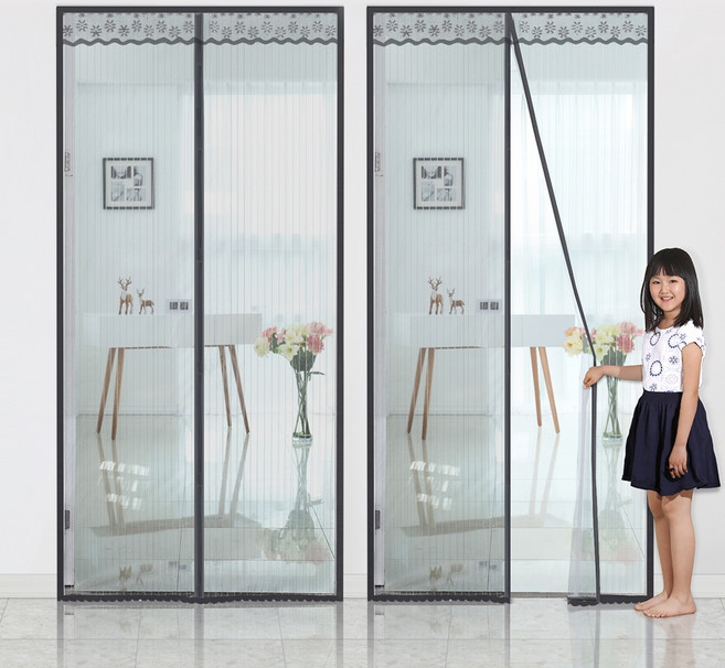 다샵 일체형 자석 모기장 2p, 블랙