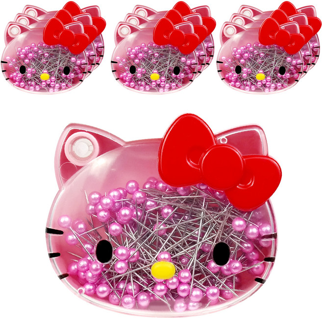 buyhearts 三麗鷗Hello Kitty造型收納盒珍珠針 HKAP, 130入, 10盒