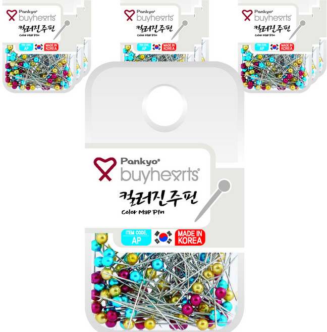 buyhearts 彩色珍珠針 AP, 10個, 單品