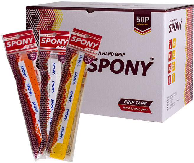 스포니 배드민턴 소프트핏 홀스파이럴그립 N-3000, 혼합색상, 50개