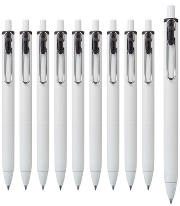 유니볼원 중성 잉크펜 0.38mm, 블랙, 10개