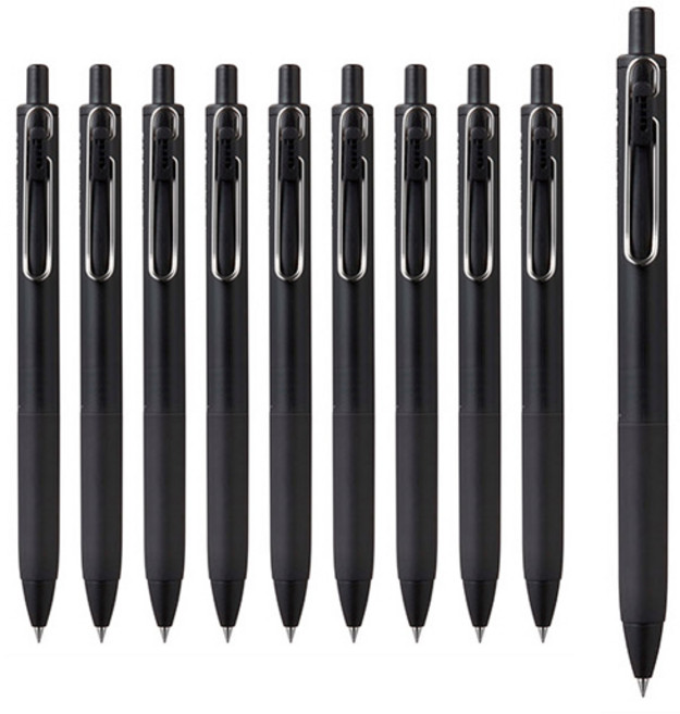 유니볼원 중성 잉크펜 0.5mm, 블랙배럴, 10개