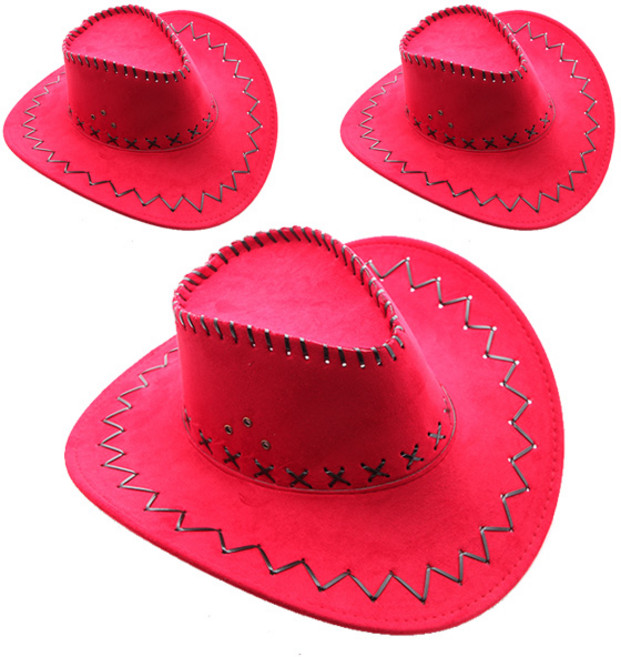 파티공구 쎄무카우보이모자, 레드, 3개