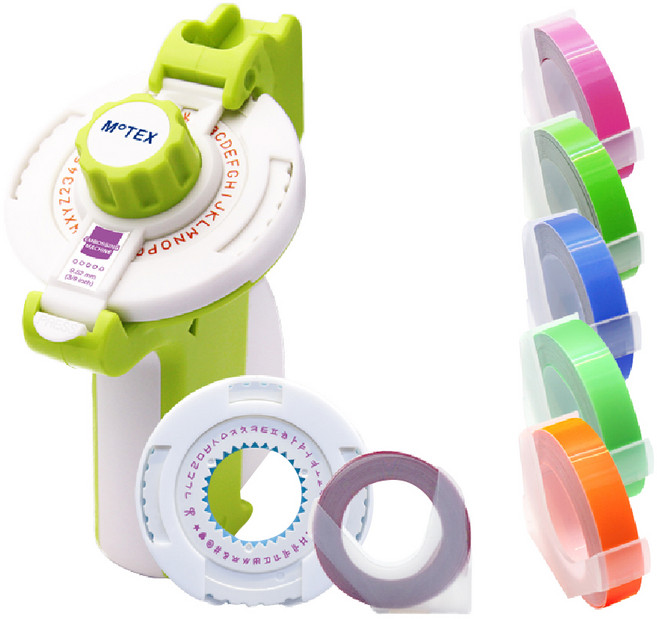 모텍스 또각이 라벨기 E-202 + 리필테이프 랜덤발송 + 파스텔 3종 + 형광 2종, 라임, 1세트
