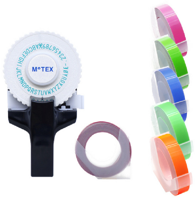 모텍스 또각이 라벨기 E-101 + 리필테이프 6p 세트, 블랙, 1세트