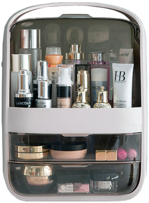 다퍼남 PURU 2도어 뚜껑있는 화장품 정리대 특대형, 1개, 화이트