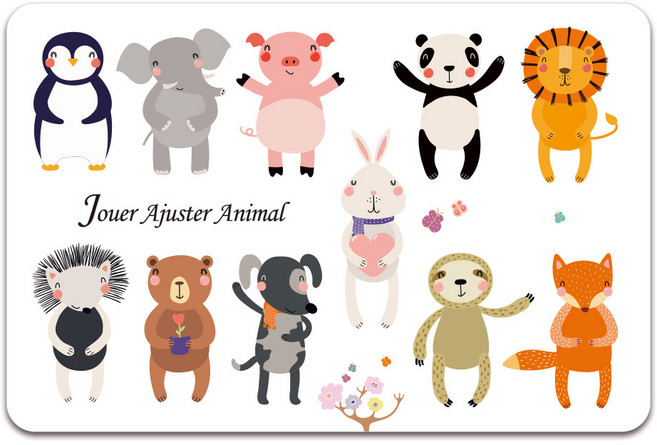 꼬메모이 쥬에 아쥬떼 동물 퍼즐, 1개, 22피스