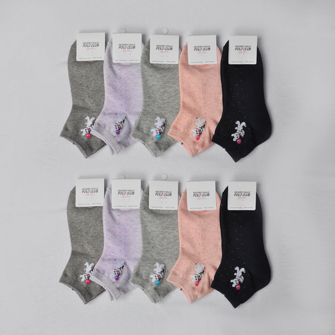 비버리힐스폴로클럽 여성용 패션 캐릭터 토끼 802 양말 10족