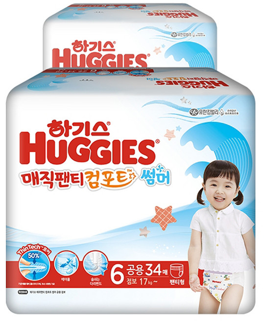 하기스 매직팬티 컴포트 썸머 팬티형 기저귀, 68매