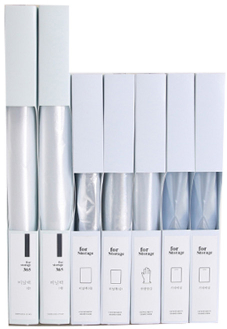 리빙해피 접이식 비닐봉투 케이스 베이직 세트 일반형 5p + 와이드형 2p 화이트, 1세트