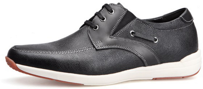 VONIN 남성용 천연소가죽 이지워킹 초경량 보팅 캐주얼화 RIN295BK