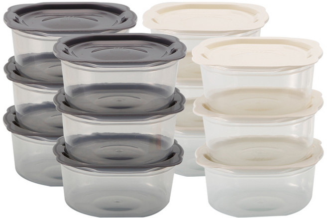 이지앤프리 맛쿡 냉동밥보관용기 세트 400ml, 뚜껑 2종 x 6p + 용기 2종 x 6p, 1세트