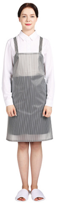 WELLPRON 聚氨酯防水條紋圍裙 小, 半透明黑, 1件