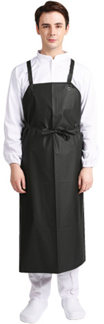 웰프런 우레탄 방수앞치마 고리형 특대, 무광블랙, 1개