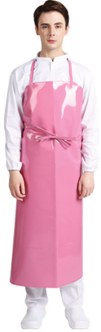 웰프런 양면코팅 방수앞치마 목끈형 특대, 핑크, 1개