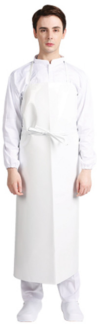 웰프런 양면코팅 방수앞치마 목끈형 특대, 화이트, 1개