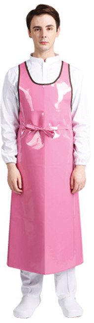 웰프런 양면코팅 방수앞치마 원피스형 대, 핑크, 1개