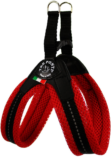 트레폰티 이지핏 에어메시 반려동물 버클타입 하네스, 레드, 1개