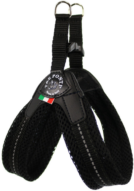 트레폰티 이지핏 에어메시 반려동물 버클타입 하네스, 블랙, 1개