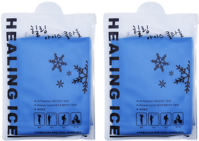 조이홈 힐링 아이스 쿨타올 35 x 88 cm, 블루, 2개