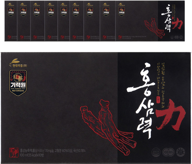 현대약품 기력원 홍삼력 건강음료, 100개, 100ml