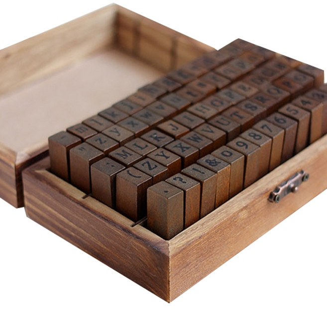 빈티지 알파벳 영문 숫자 스탬프, 혼합색상, 1개