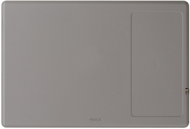 FENICE 프리미엄 PU 무선충전 마우스패드 LH-1, 라이트그레이, 1개