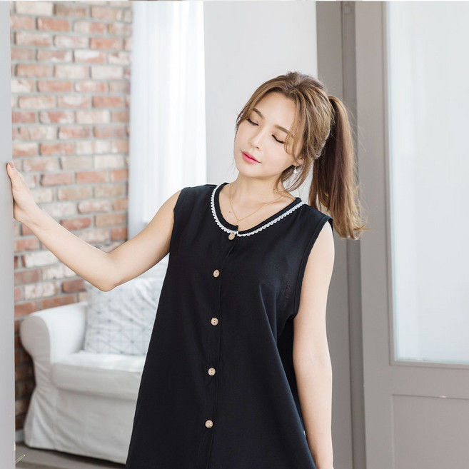 디에스도씨 여성용 자연인견 민소매 잠옷 상하세트