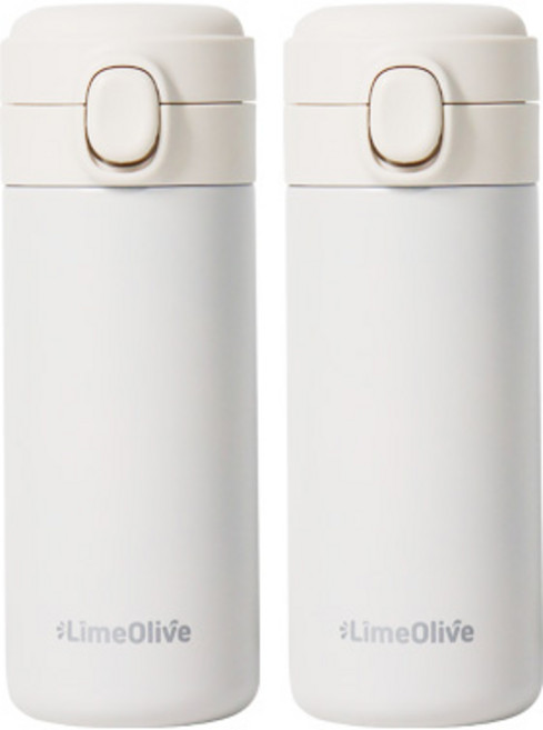 라임올리브 뮤티드 파스텔 보온보냉병, 화이트, 350ml, 2개