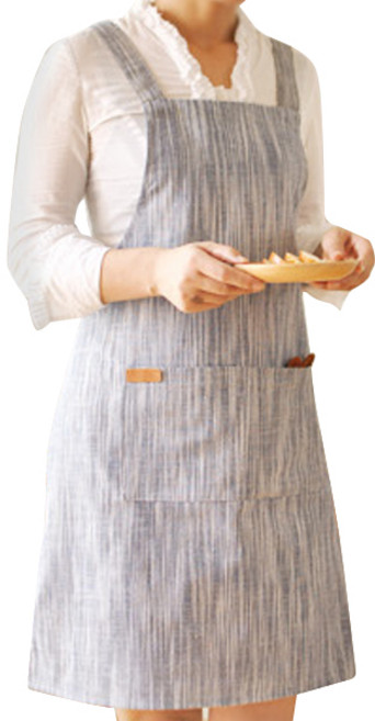 블럭마트 패브릭 린넨 앞치마, 블루, 1개