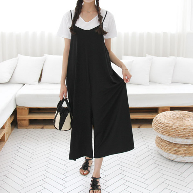 봉봉스토리 차르륵와이드 임부 점프수트 세트