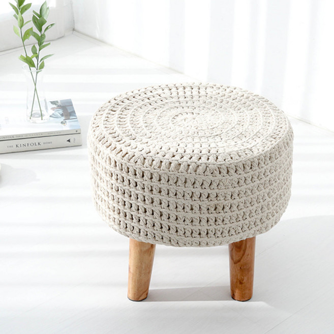 마켓비 안치다 핸드메이드 니트스툴 H35, 내추럴, 1개