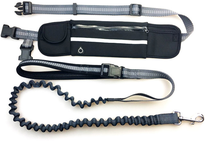 네츄럴프로 반려동물 힙색 리드줄, 블랙, 1개