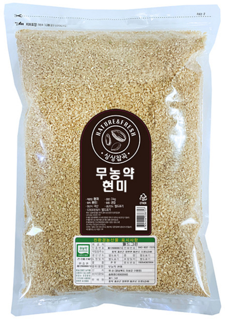 싱싱잡곡 무농약 현미, 3kg, 1개