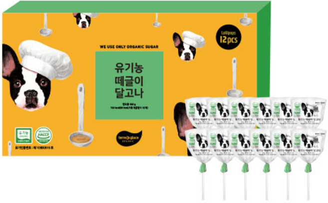 떼르드글라스 유기농 떼글이 달고나 캔디, 180g, 1개