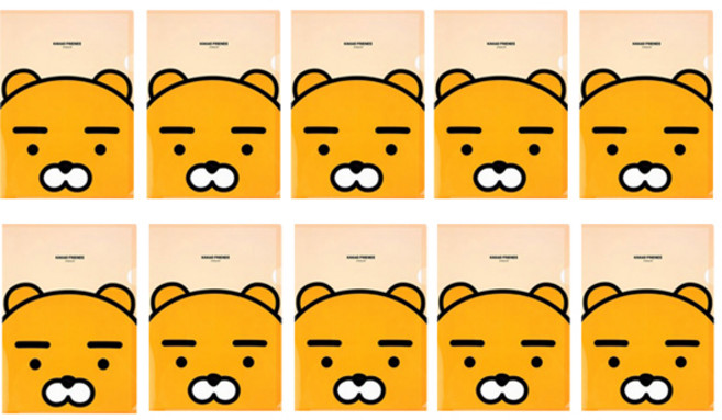 카카오프렌즈 L자 홀더 파일, 라이언, 10개