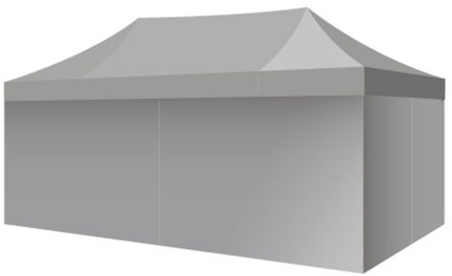 홍캐노피 스틸 민자벽면 캐노피 천막 2 x 4 m, 회색, 1개