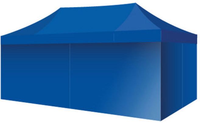 홍캐노피 스틸 민자벽면 캐노피 천막 2 x 4 m, 파랑, 1개