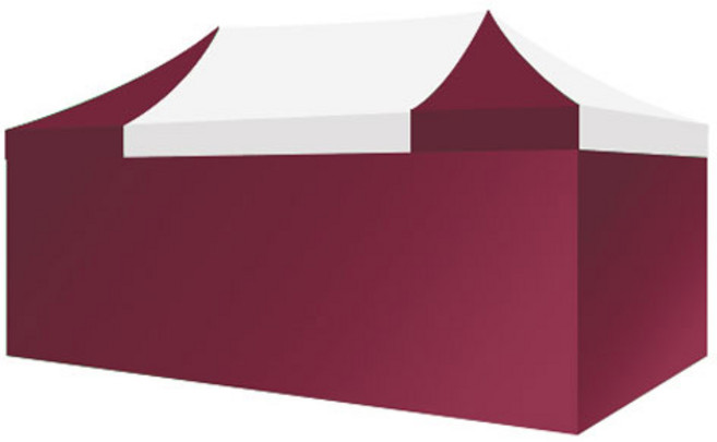 홍캐노피 스틸 민자벽면 캐노피 천막 2 x 4 m, 백색 중앙 + 와인, 1개