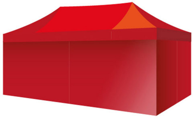 홍캐노피 스틸 민자벽면 캐노피 천막 2 x 4 m, 빨강, 1개