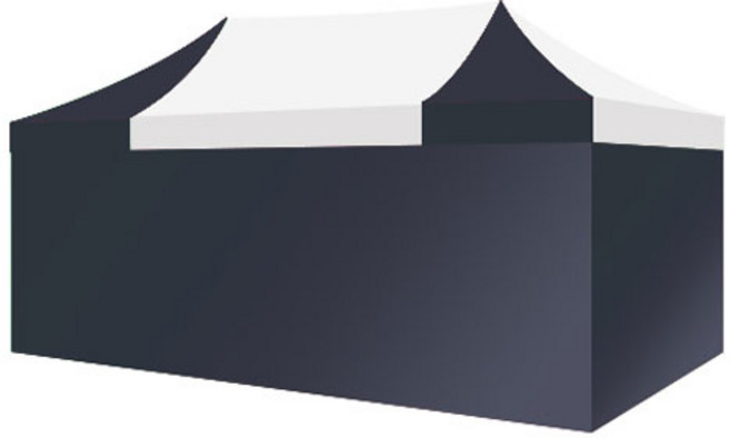 홍캐노피 스틸 민자벽면 캐노피 천막 2 x 4 m, 백색 중앙 + 네이비, 1개