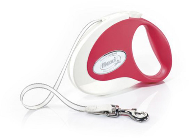 플렉시 컬렉션 강아지 자동 리드줄, 화이트핑크, 1개