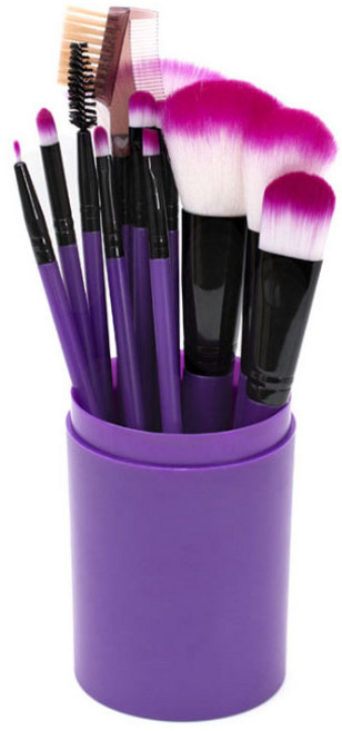 동경귀요미 브러쉬 12종 + 원통 파우치, 퍼플, 1개