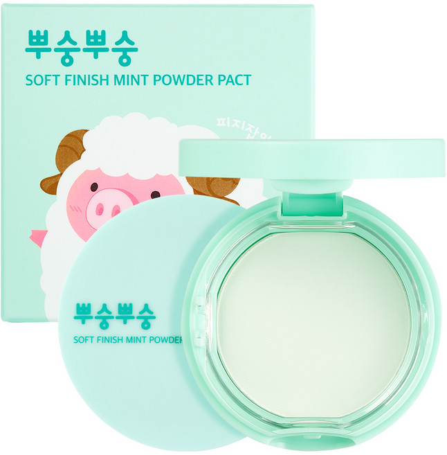 미팩토리 뿌숭뿌숭 파우더팩트 9g, 민트, 1개