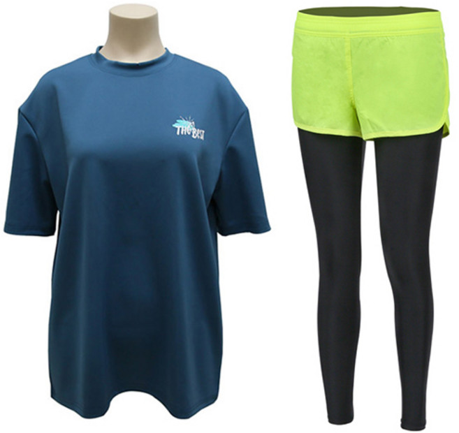 벤디스 여성용 베스트트립 래쉬가드 상의 M227 + 워터레깅스 반피 A805 세트