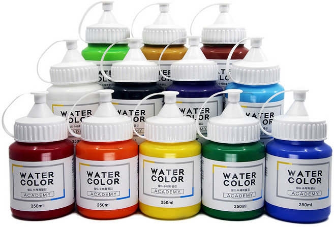 쉴드 수채화물감 250ml x 12p 세트, 12색